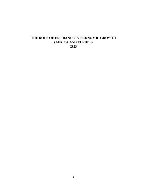 (DOC) THE ROLE OF INSURANCE IN ECONOMIC GROWTH (AFRICA AND EUROPE) 2023