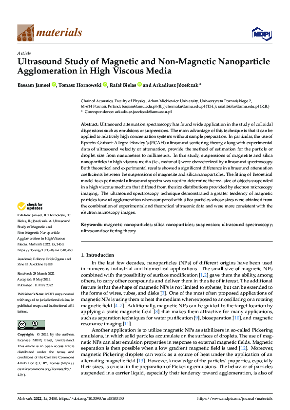 (PDF) Ultrasound Study of Magnetic and Non-Magnetic Nanoparticle ...