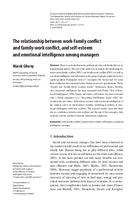 (PDF) The relationship between work-family conflict and family-work ...