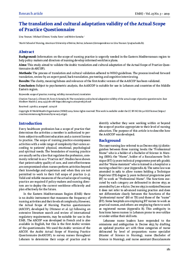 (PDF) The translation and cultural adaptation validity of the Actual ...