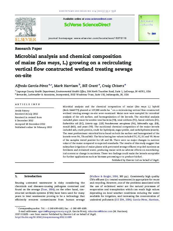 (PDF) Microbial analysis and chemical composition of maize (Zea mays, L ...