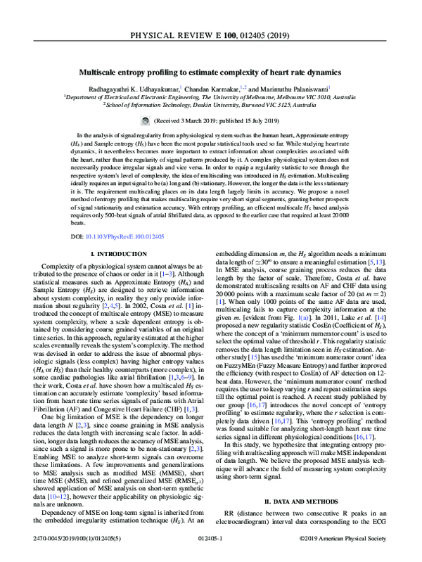 (PDF) Multiscale entropy profiling to estimate complexity of heart rate ...