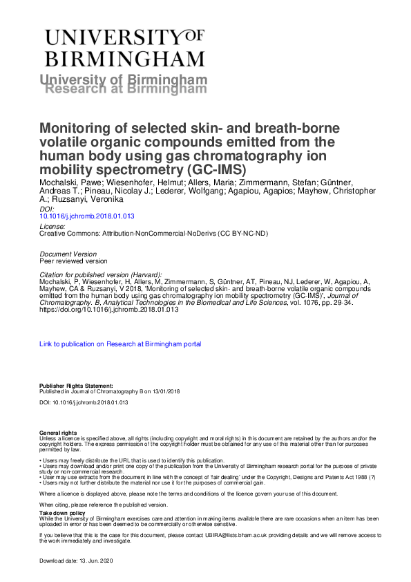 (PDF) Monitoring of selected skin- and breath-borne volatile organic ...
