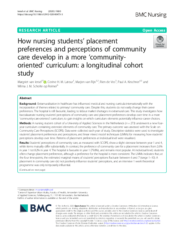 (PDF) How nursing students’ placement preferences and perceptions of ...