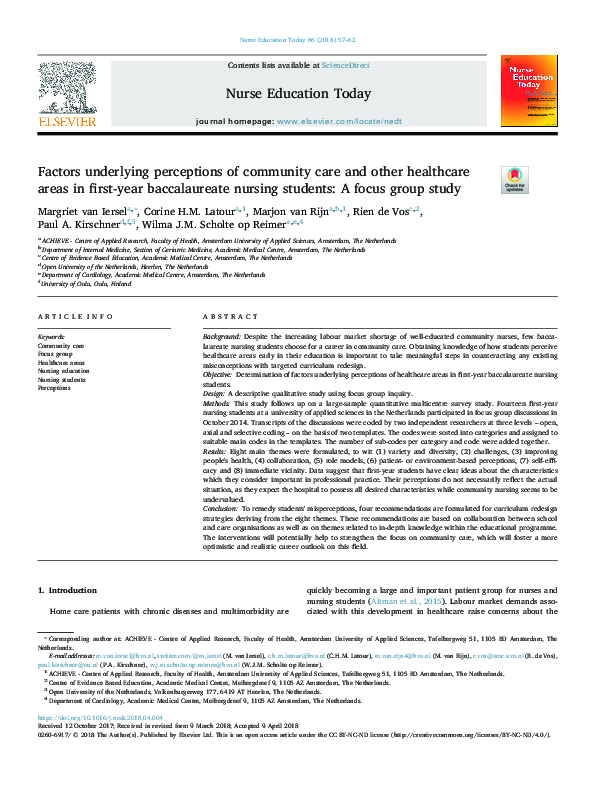 (PDF) Factors underlying perceptions of community care and other ...