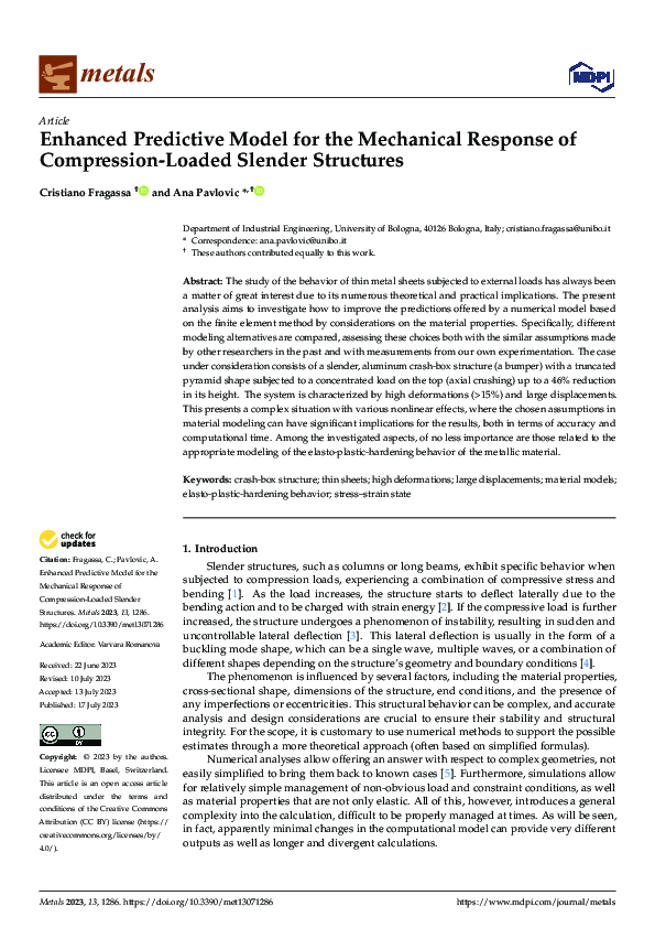 (PDF) Enhanced Predictive Model for the Mechanical Response of ...