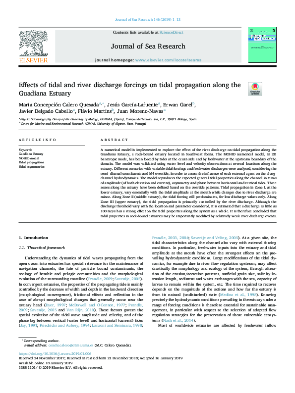 (PDF) Effects of tidal and river discharge forcings on tidal ...