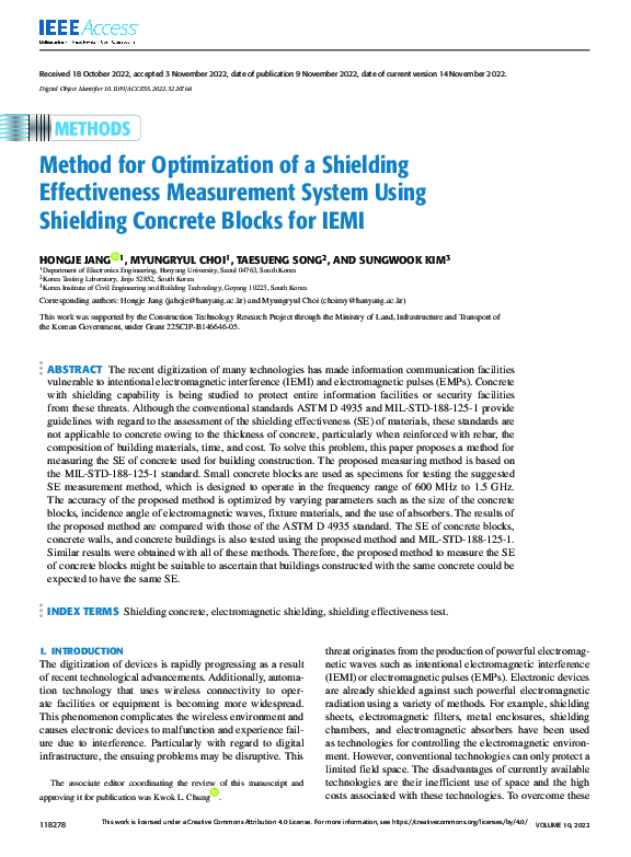 (PDF) Method for Optimization of a Shielding Effectiveness Measurement ...