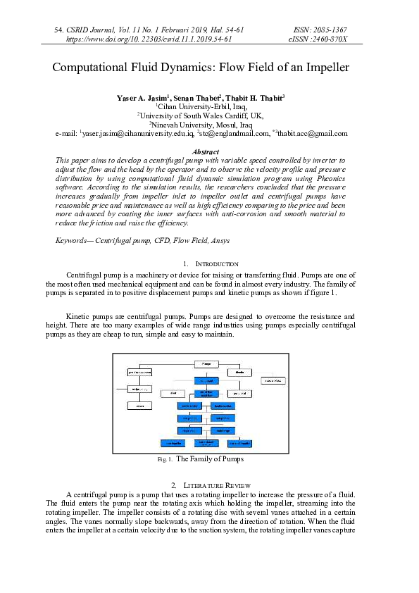 (PDF) Computational Fluid Dynamics: Flow Field of an Impeller