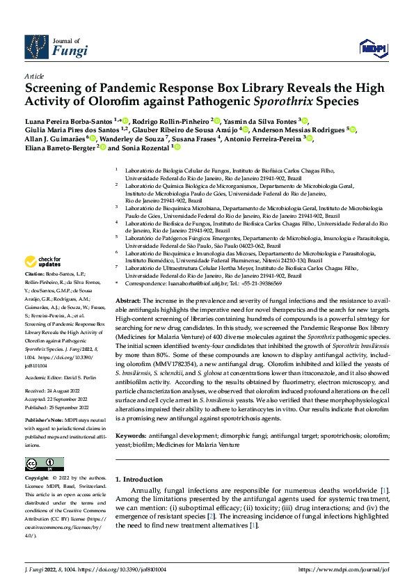 (PDF) Screening of Pandemic Response Box Library Reveals the High ...