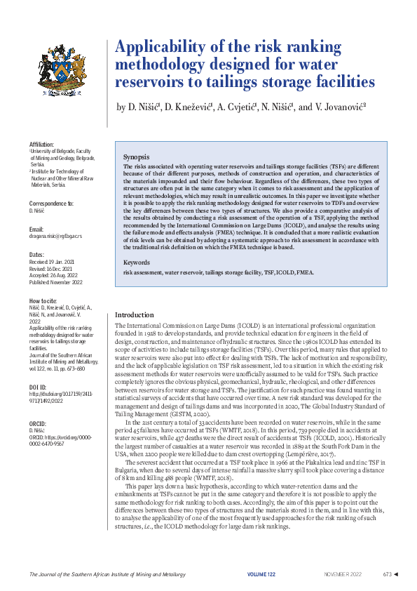 (PDF) Applicability of the risk ranking methodology designed for water ...