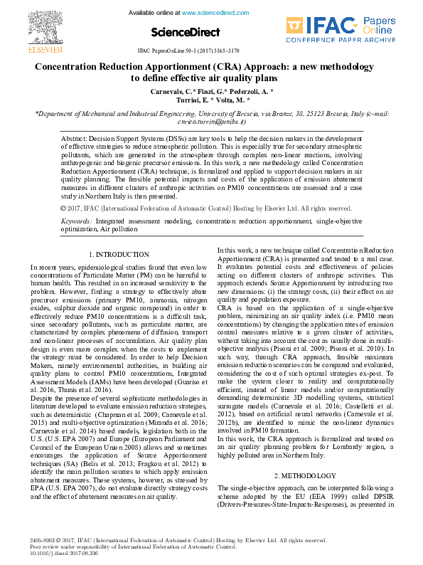 (PDF) Concentration Reduction Apportionment (CRA) Approach: a new ...