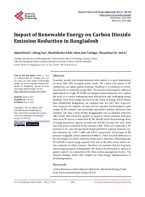 (PDF) Impact of Renewable Energy on Carbon Dioxide Emission Reduction ...