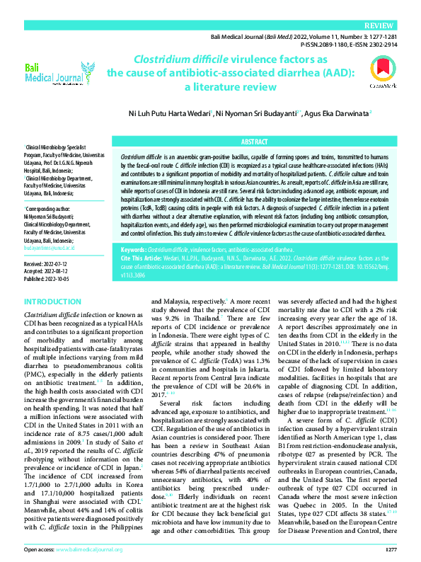(PDF) Clostridium difficile virulence factors as the cause of ...