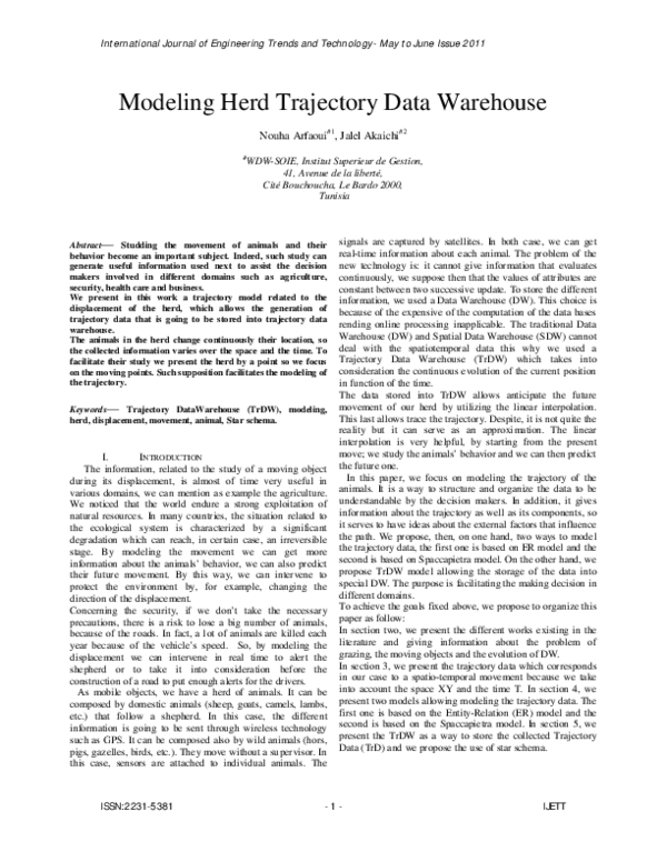 (PDF) Vehicle trajectory data warehouse
