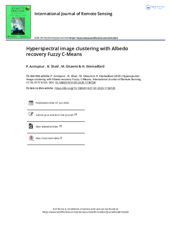 (PDF) Hyperspectral image clustering with Albedo recovery Fuzzy C-Means