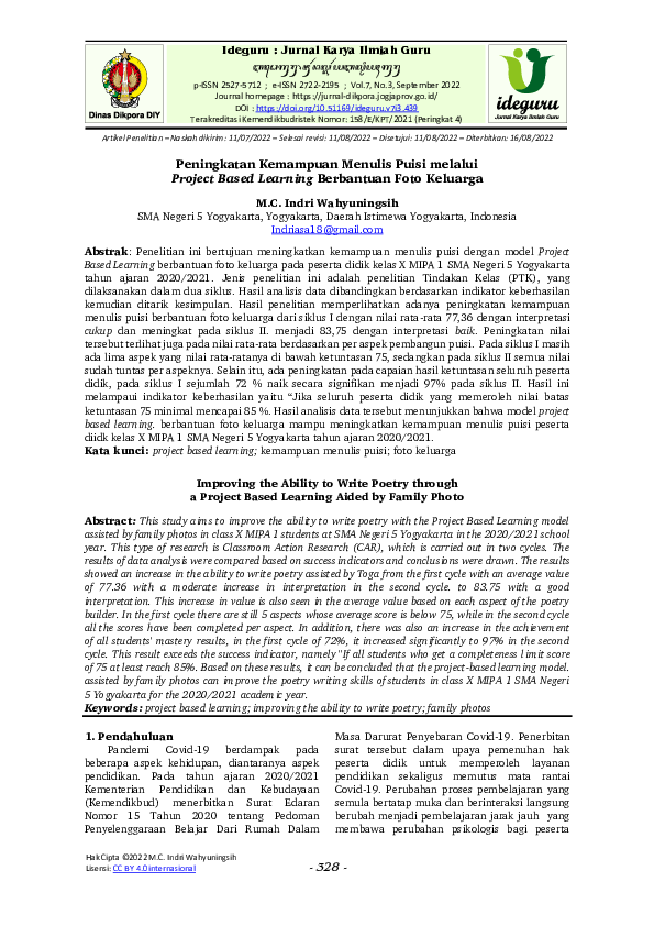 (PDF) Peningkatan Kemampuan Menulis Puisi Melalui Penerapan Pendekatan ...
