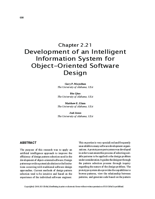(PDF) Development of an Intelligent Information Systems for Object ...