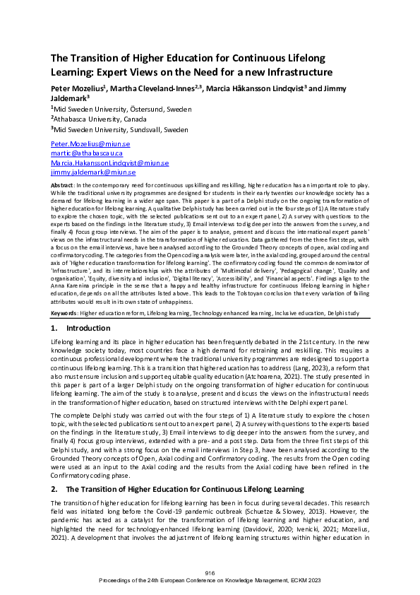 (PDF) The Transition of Higher Education for Continuous Lifelong ...
