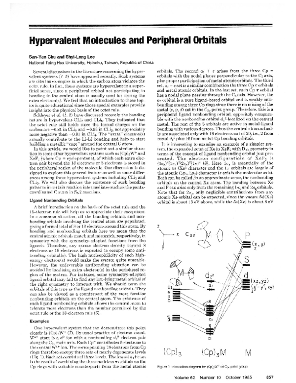 (PDF) Hypervalent molecules and peripheral orbitals