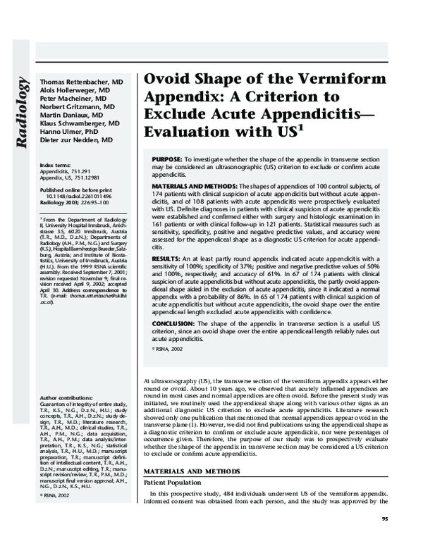 (PDF) Ovoid Shape of the Vermiform Appendix: A Criterion to Exclude ...