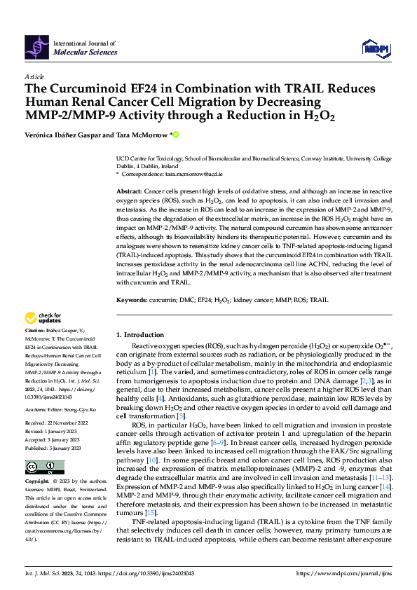 (PDF) The Curcuminoid EF24 in Combination with TRAIL Reduces Human ...