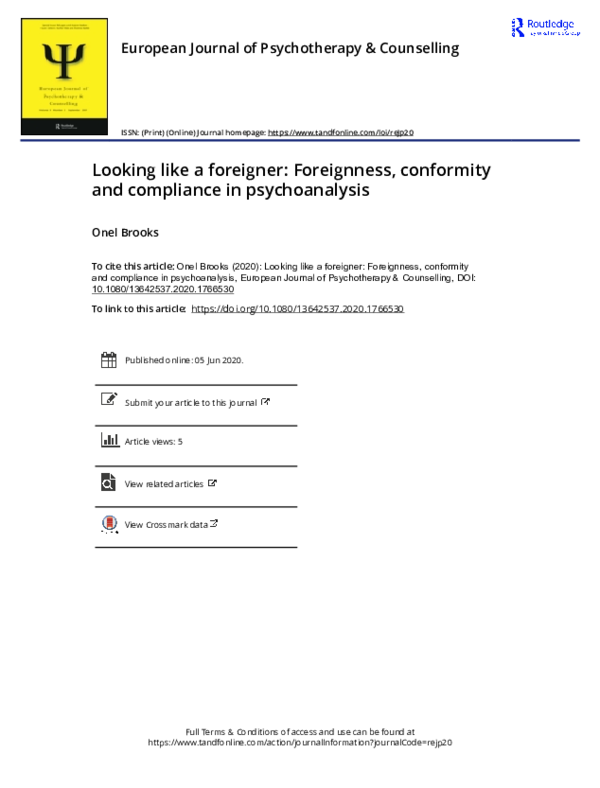 (PDF) Looking like a foreigner: Foreignness, conformity and compliance ...