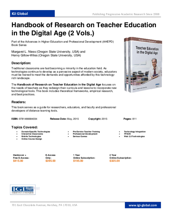 (PDF) Handbook of Research on Teacher Education in the Digital Age