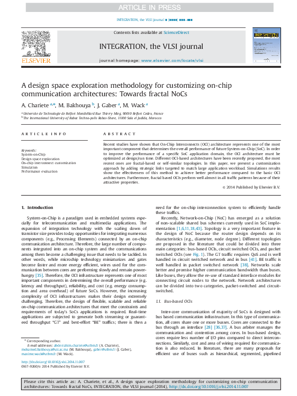 (PDF) A design space exploration methodology for customizing on-chip ...