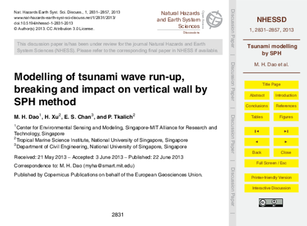 (PDF) Modelling of tsunami wave run-up, breaking and impact on vertical ...