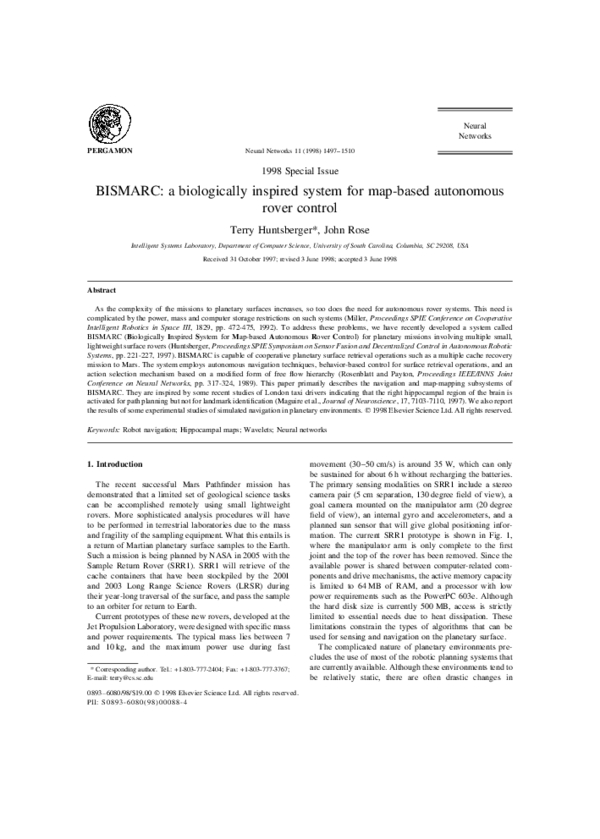 (PDF) BISMARC: a biologically inspired system for map-based autonomous ...