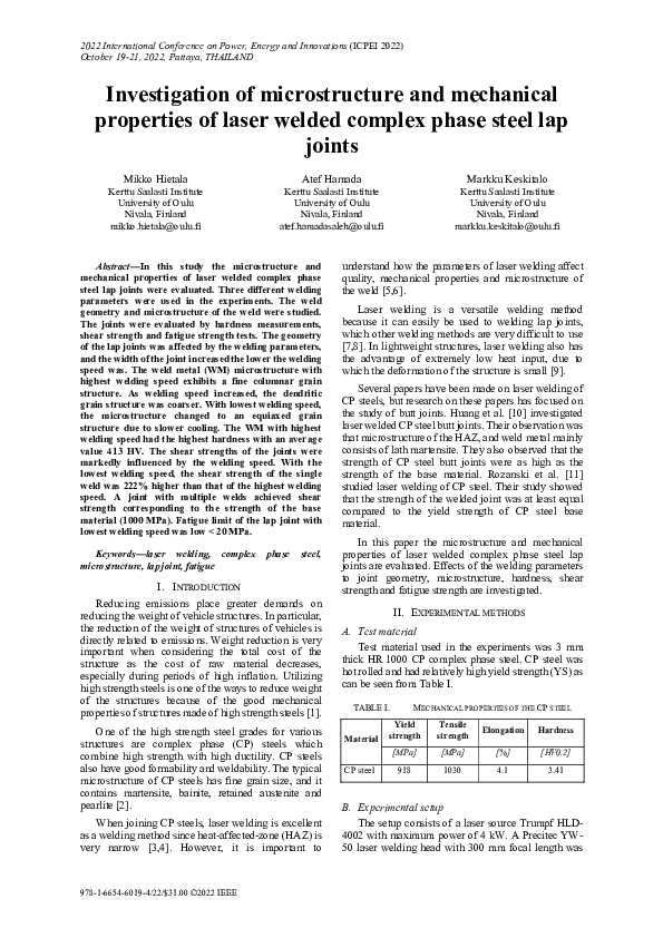 (PDF) Investigation of microstructure and mechanical properties of ...