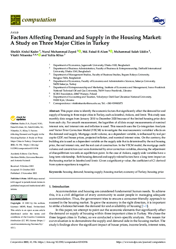 (PDF) Factors Affecting Demand and Supply in the Housing Market: A ...