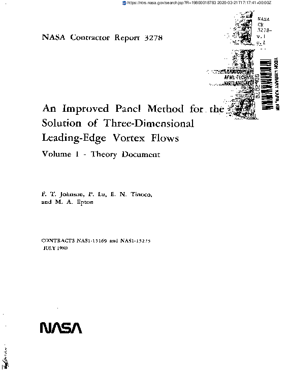 (PDF) An Improved panel method for the solution of three-dimensional ...