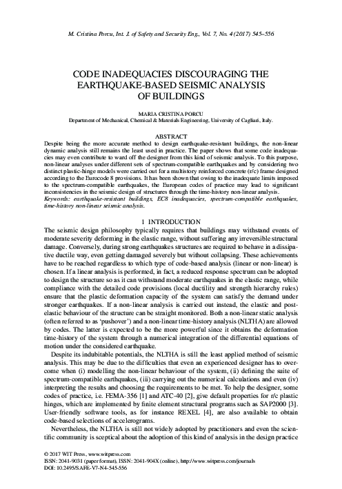 (PDF) Code inadequacies discouraging the earthquake-based seismic ...
