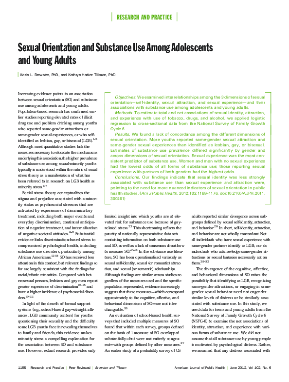 (PDF) Sexual Orientation and Substance Use Among Adolescents and Young ...