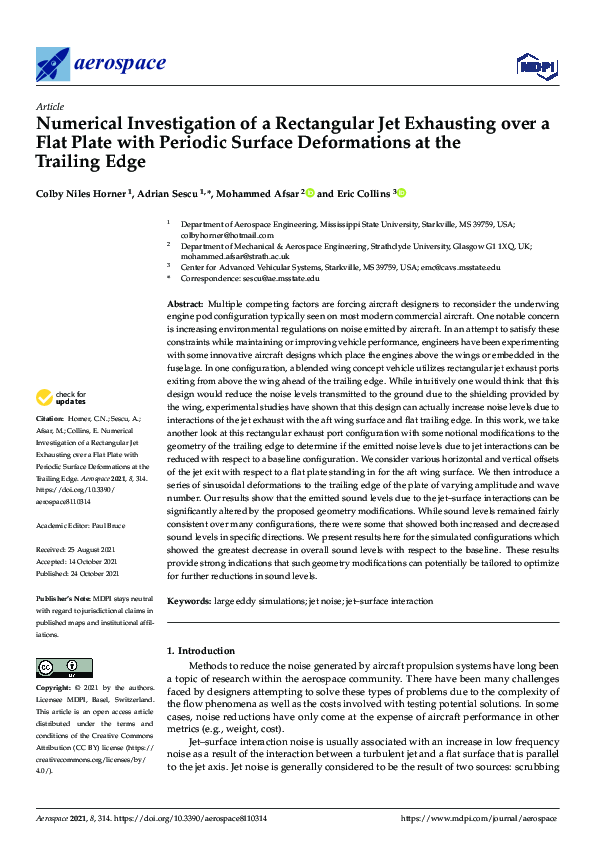 (PDF) Numerical Investigation of a Rectangular Jet Exhausting over a ...