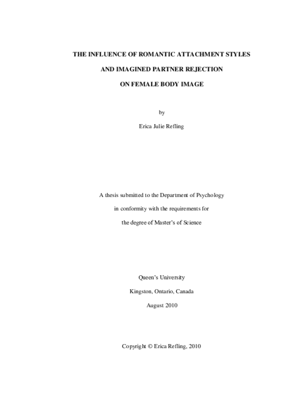 (PDF) The Influence of Romantic Attachment Styles and Imagined Partner ...