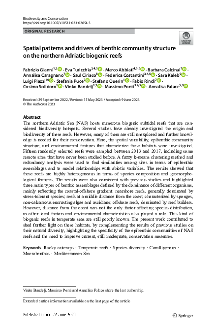 (PDF) Spatial patterns and drivers of benthic community structure on ...