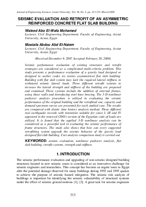 (PDF) Seismic Evaluation and Retrofit of an Asymmetric Reinforced ...