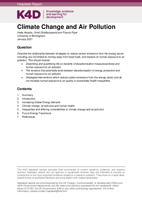 (PDF) Climate Change and Air Pollution