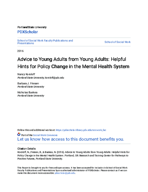 (PDF) Advice to Young Adults from Young Adults: Helpful Hints for ...