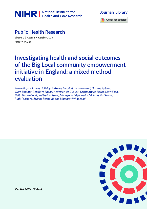 (PDF) Investigating health and social outcomes of the Big Local ...