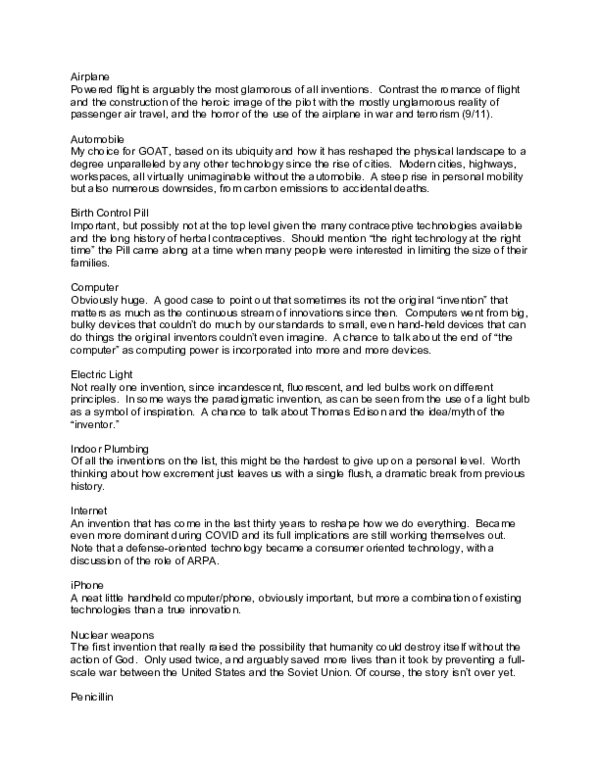 (DOC) Notes on inventions