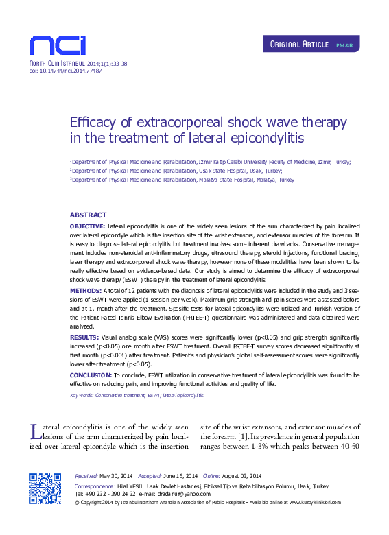 (PDF) Efficacy of extracorporeal shock wave therapy in the treatment of ...