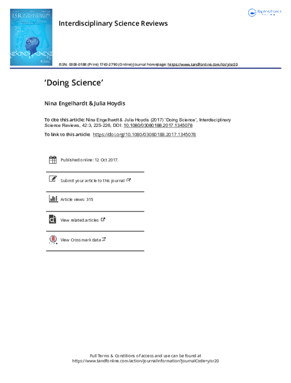 (PDF) ‘Doing Science’