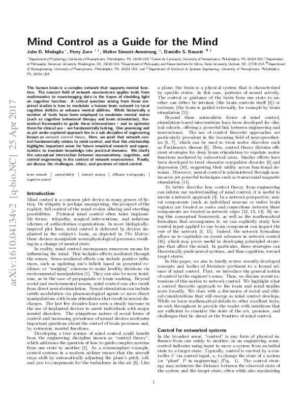 (PDF) Mind control as a guide for the mind