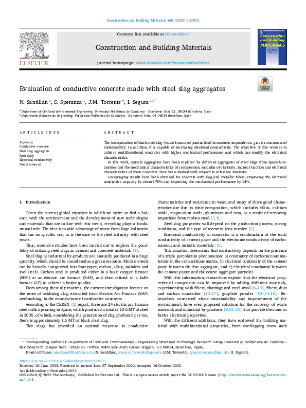 (PDF) Evaluation of Conductive Concrete Made with Steel Slag Aggregates