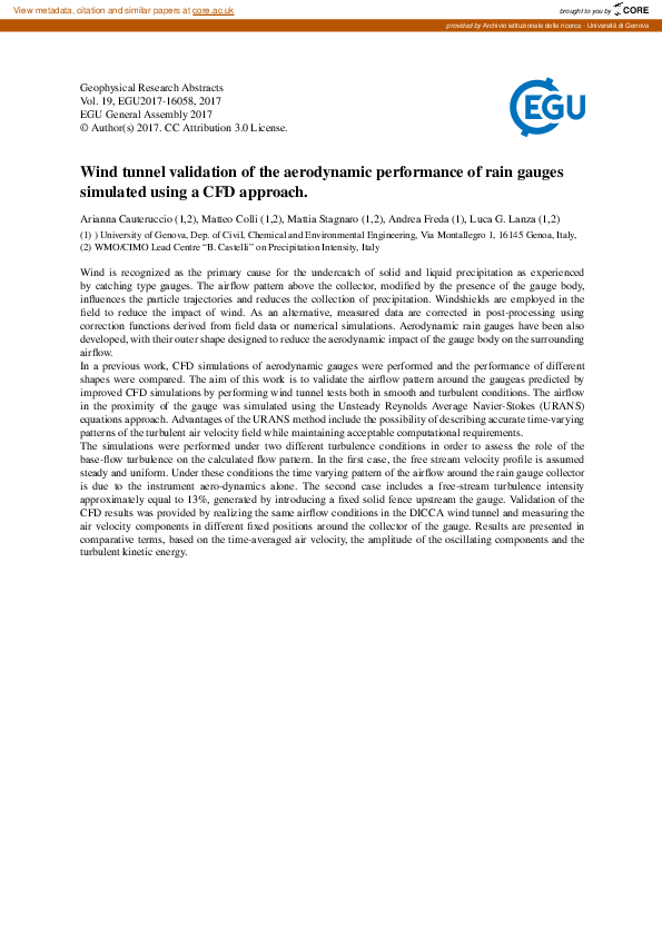 (PDF) Wind tunnel validation of the aerodynamic performance of rain ...