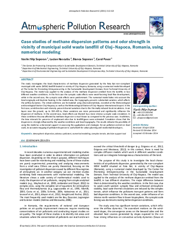(PDF) Case studies of methane dispersion patterns and odor strength in ...
